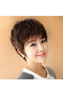FESHFEN真人發(fā)絲假發(fā)女短發(fā)中老年媽媽時尚氣質(zhì)顯年輕無菌網(wǎng)發(fā)套