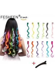 FESHFEN彩色卷發(fā)片可燙卷造型多變卷發(fā)彩色發(fā)片接發(fā)片無痕假發(fā)片