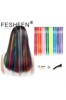 FESHFEN時尚可燙卷剪假發(fā)片彩色發(fā)片純色直發(fā)片一片式接發(fā)片