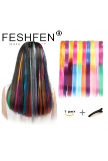 FESHFEN彩色假發(fā)片漸變假發(fā)一片式接發(fā)片挑色假發(fā)片直發(fā)片