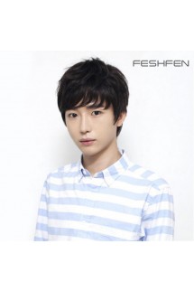 FESHFEN韓版真人發(fā)頭套男生短直發(fā)蓬松個性學(xué)生超酷時尚男士假發(fā)