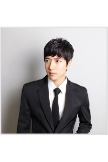 FESHFEN韓版男士假發(fā)100 %真發(fā)絲假發(fā)套定制禿頂時尚假發(fā)帥氣頭套