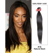 14” #1B Natural Black Straight Weave 100% Remy Hair Human Hair Extensions