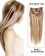 14” 7pcs #6/613 Brown/Blonde Straight 100% Remy Hair Clip In Hair Extensions