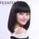 FESHFEN真發假發女時尚短發短直發齊劉海梨花頭真人發絲手織頭套
